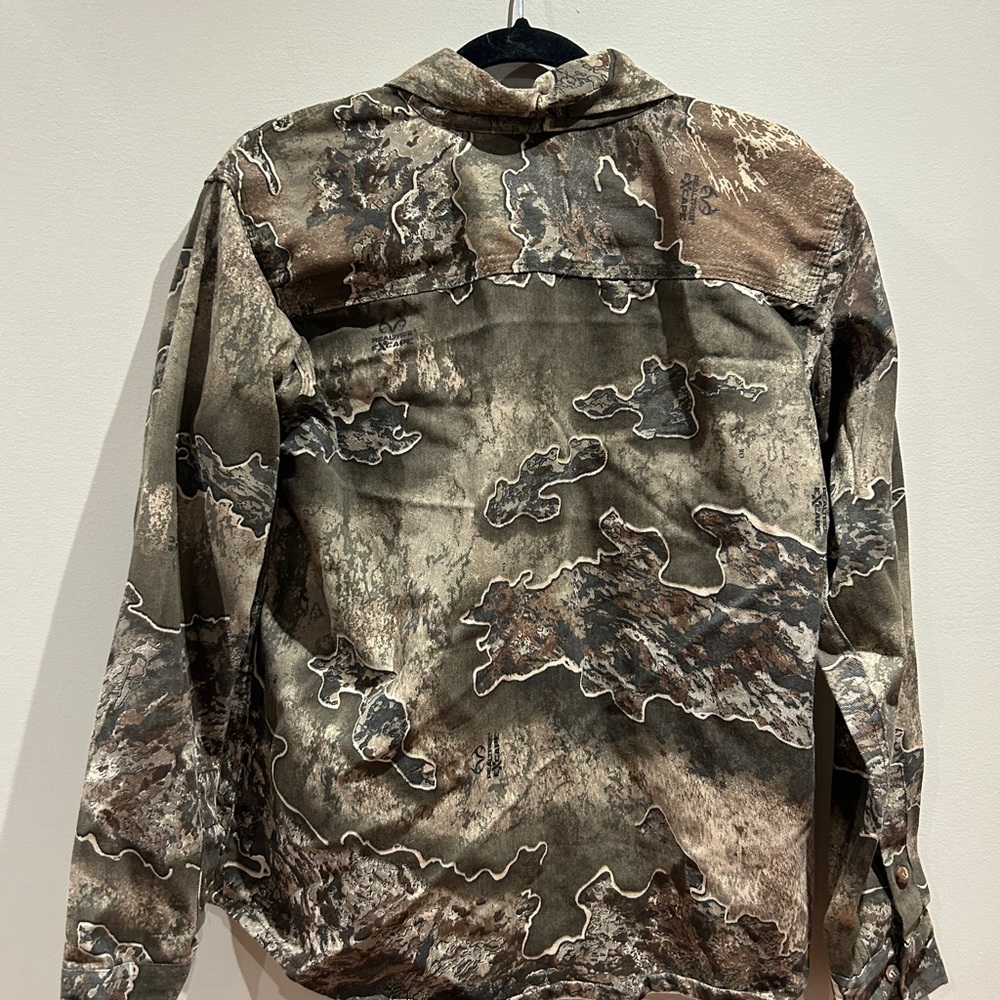 Realtree Camo Lightweight Shirt Jacket Brown Gray Men’s Medium Button Front - Picture 3 of 5